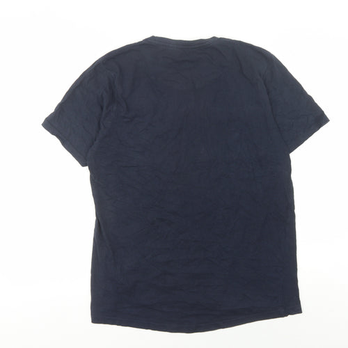 Brave Soul Men's Blue Cotton T-Shirt, Size L