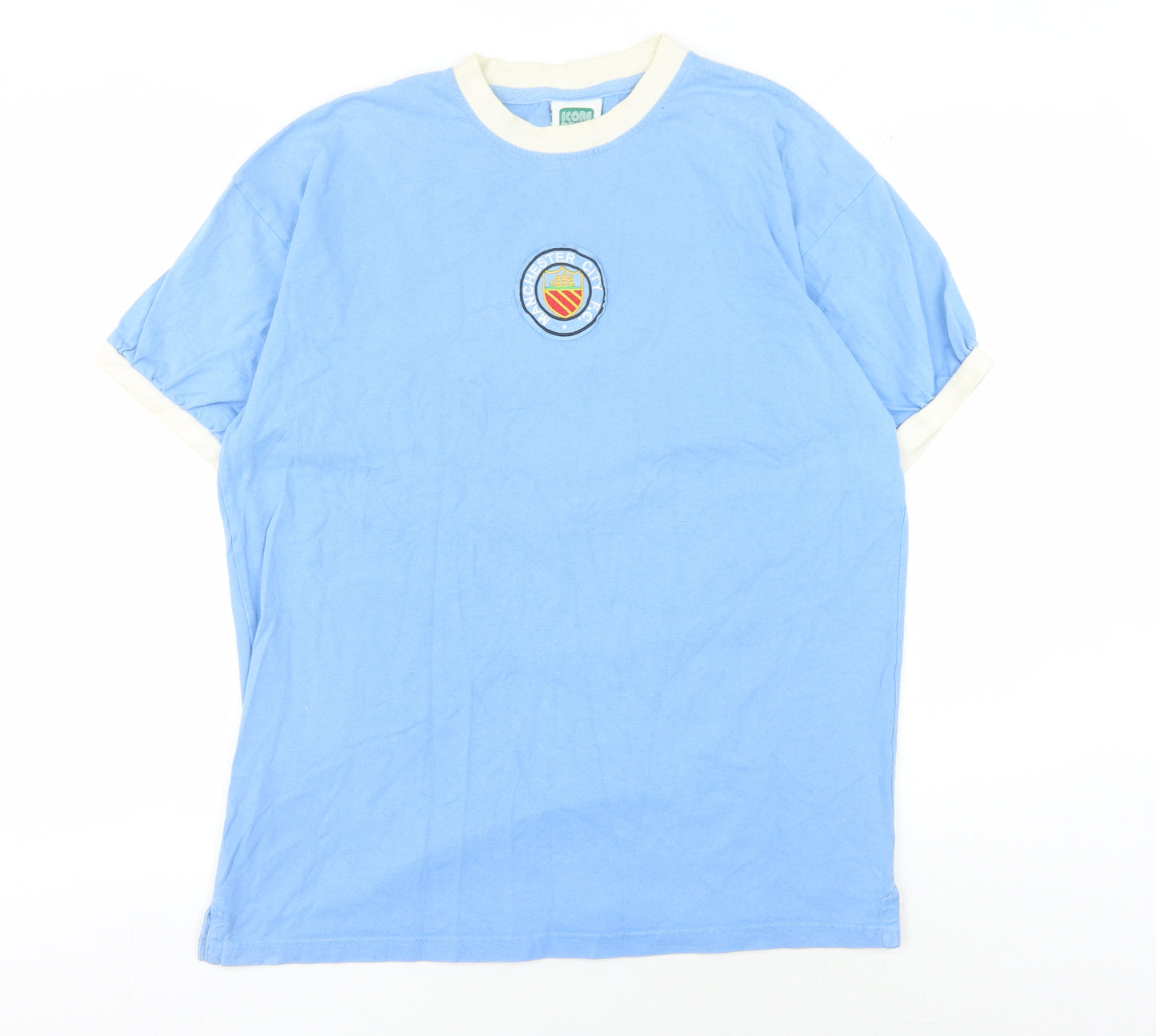 Score Draw Men's Blue Retro Sports T-Shirt L