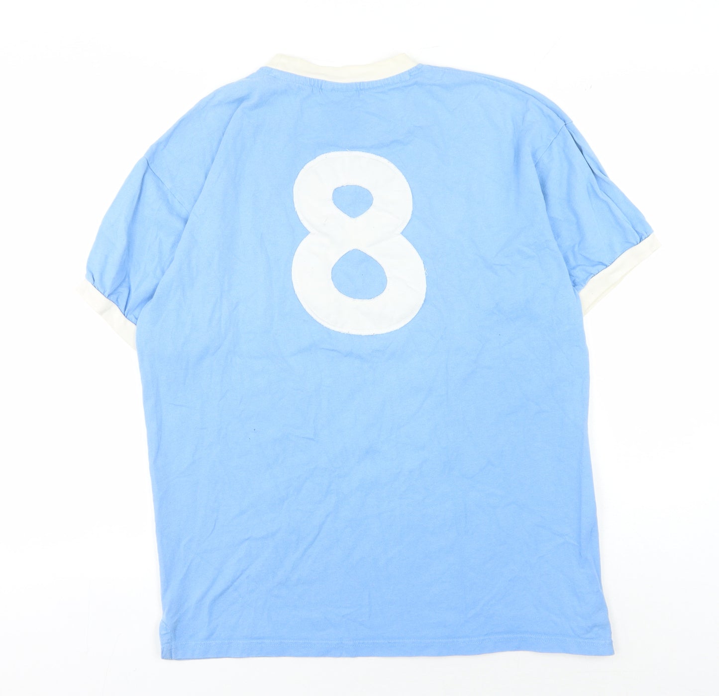 Score Draw Men's Blue Retro Sports T-Shirt L