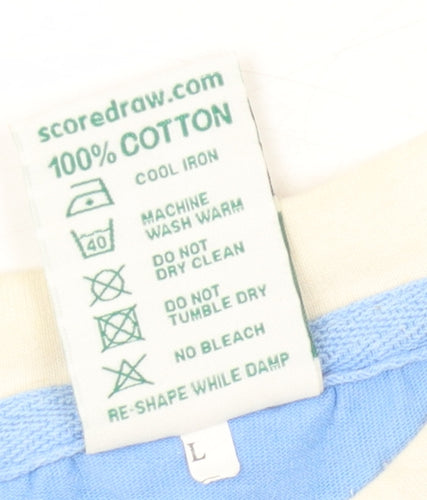 Score Draw Men's Blue Retro Sports T-Shirt L