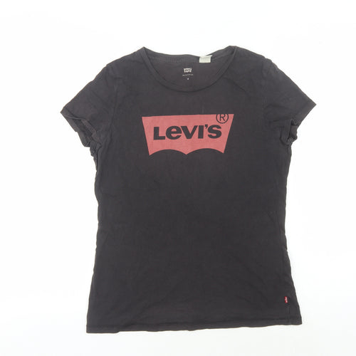 Levi's Women's Black T-Shirt, Size M, Crew Neck