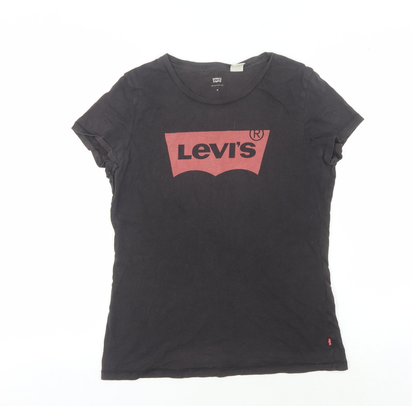 Levi's Women's Black T-Shirt, Size M, Crew Neck
