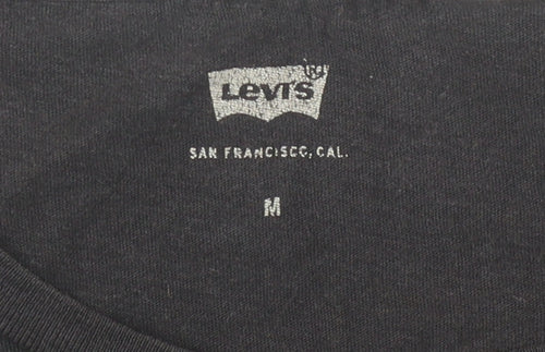 Levi's Women's Black T-Shirt, Size M, Crew Neck
