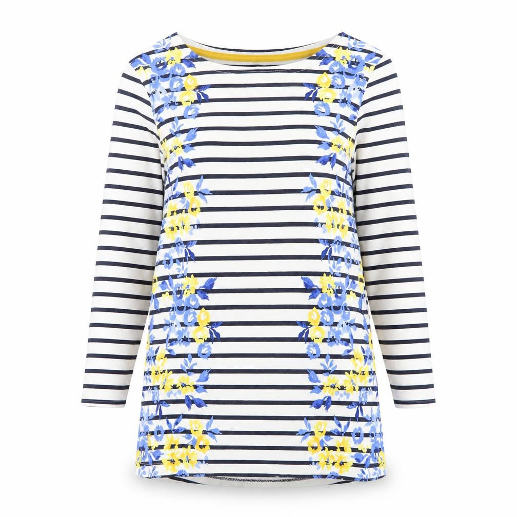 Front view of Joules Women's Multicoloured, size 10, Striped T-Shirt