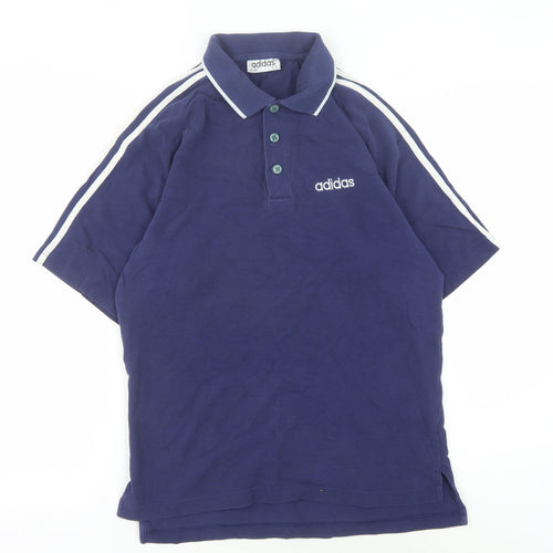 Adidas Men's Blue Polo Shirt, L, Sports Theme, Cotton