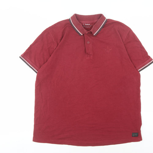 Firetrap Men's Red Polo Shirt, Size L, Short Sleeve
