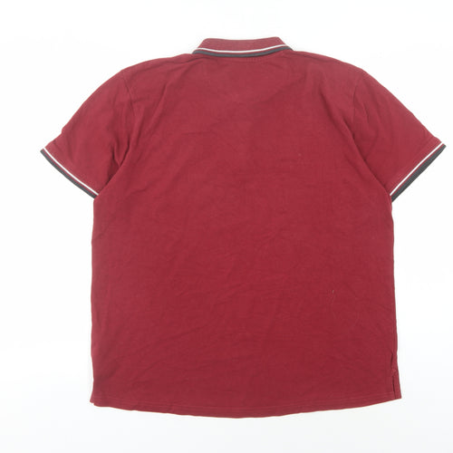 Firetrap Men's Red Polo Shirt, Size L, Short Sleeve