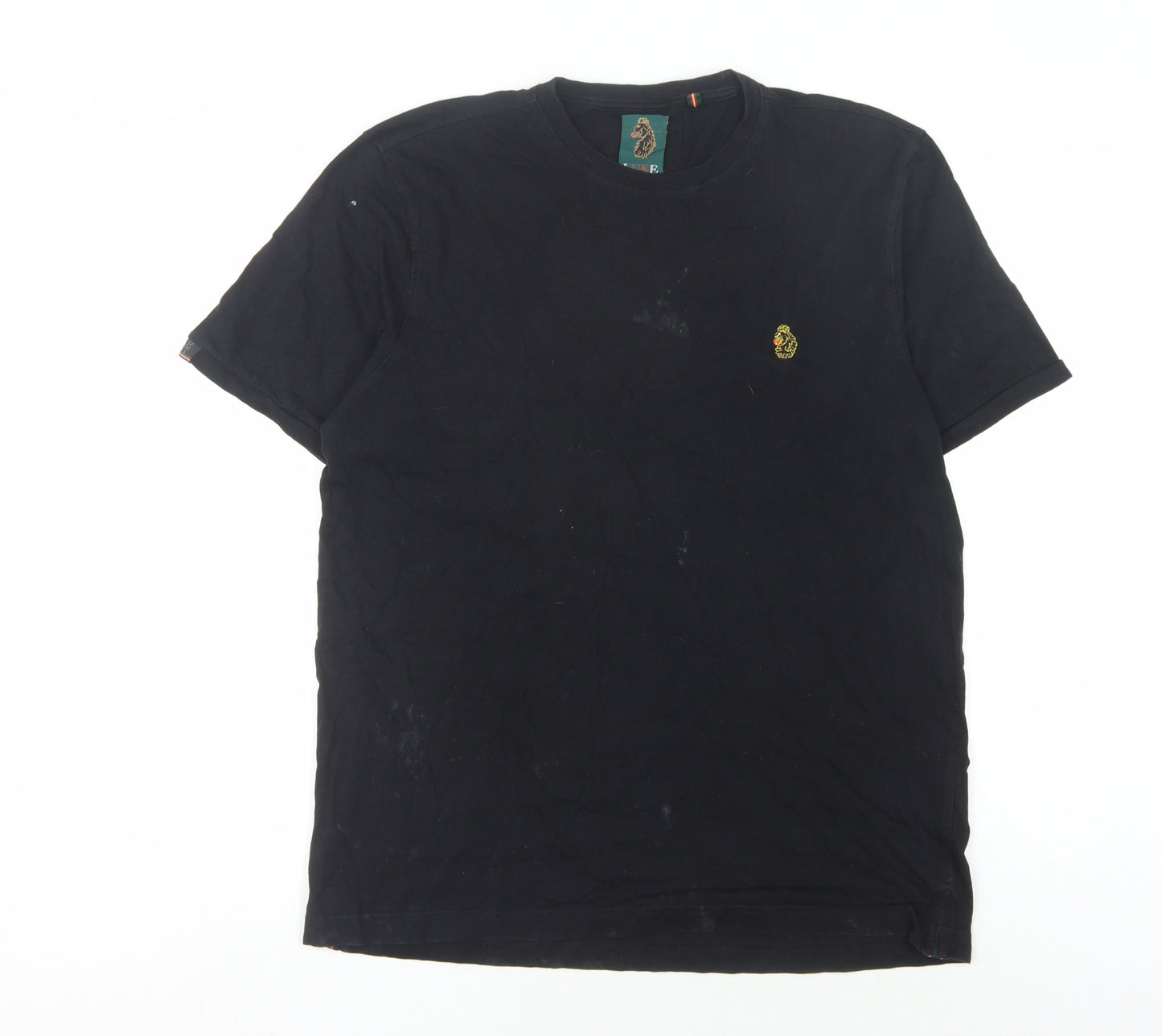 Luke Men's Black XL Cotton T-Shirt, Logo Accent