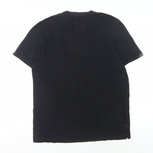 Luke Men's Black XL Cotton T-Shirt, Logo Accent