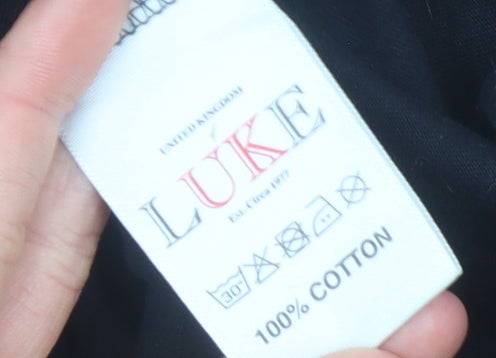 Luke Men's Black XL Cotton T-Shirt, Logo Accent