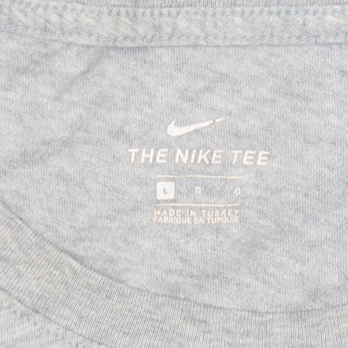Nike Men's Grey Logo T-Shirt L - Graphic Print