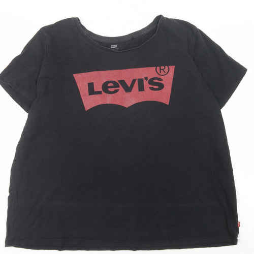 Levi's Men's Black Logo T-Shirt 2XL Crew Neck