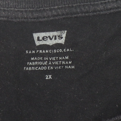 Levi's Men's Black Logo T-Shirt 2XL Crew Neck