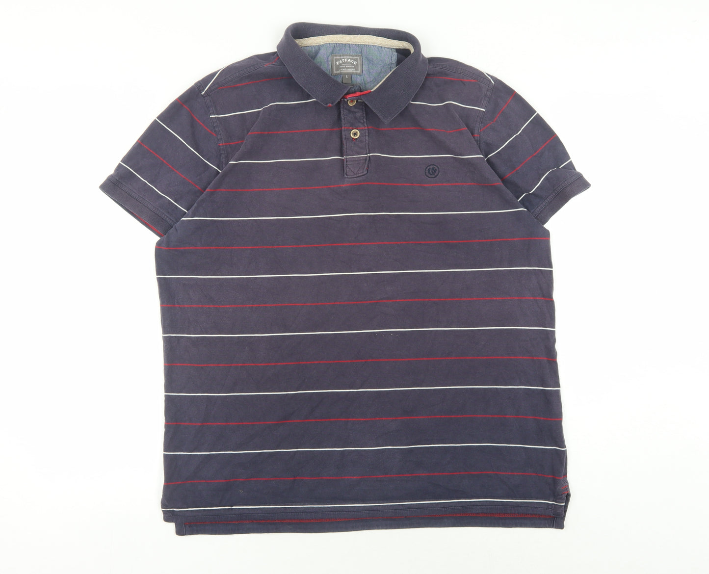 FatFace Men's Blue Striped Polo Shirt L