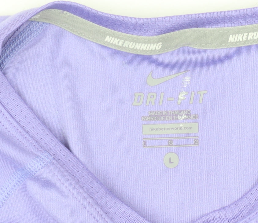 Nike Women's Purple Dri-Fit T-Shirt L