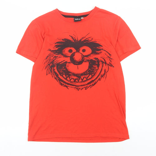 Disney Unisex Red Cartoon T-Shirt Medium