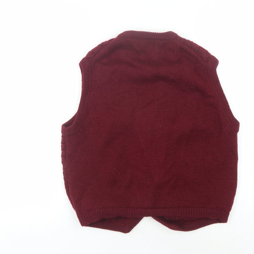 Principles Men's Red Wool Cable-Knit Vest Size M