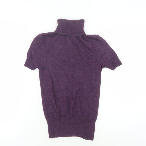 Gap Women's Purple Roll Neck Knit Jumper, Size 2XS