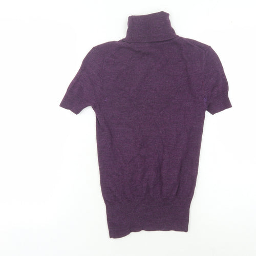 Gap Women's Purple Roll Neck Knit Jumper, Size 2XS