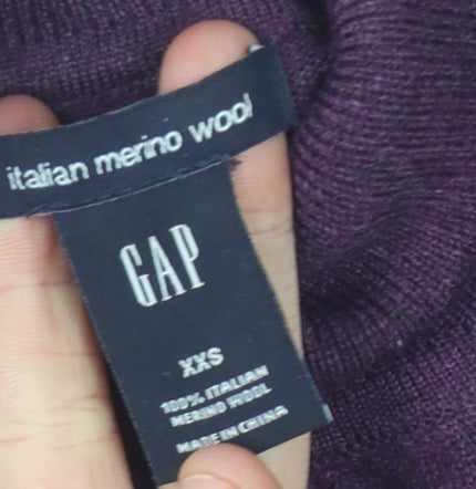 Gap Women's Purple Roll Neck Knit Jumper, Size 2XS