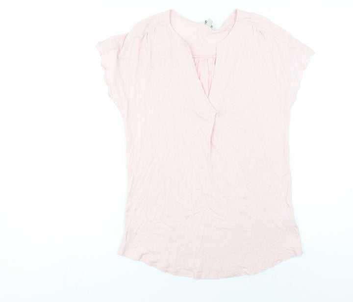 Monsoon Women's Pink S Cropped Linen Blend Top