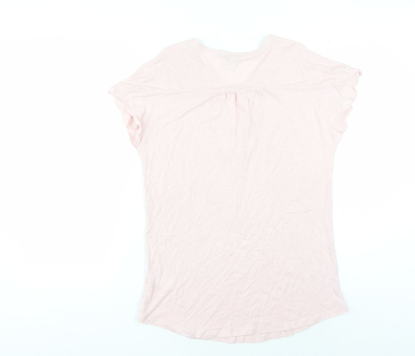 Monsoon Women's Pink S Cropped Linen Blend Top