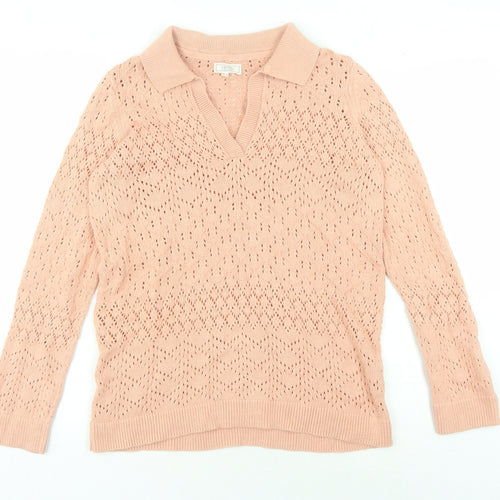 Fat Face Women’s Pink Collared Pullover Jumper Size 10
