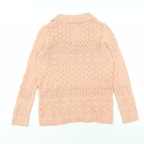 Fat Face Women’s Pink Collared Pullover Jumper Size 10