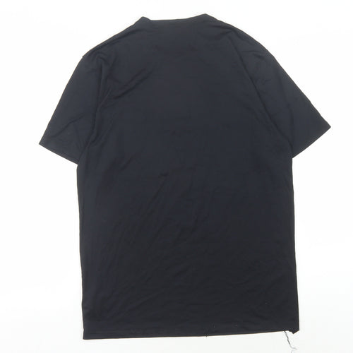 Quiksilver Men's Black T-Shirt, Size S, Solid Pullover