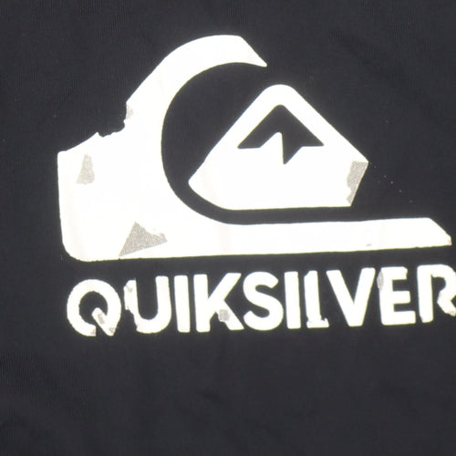 Quiksilver Men's Black T-Shirt, Size S, Solid Pullover