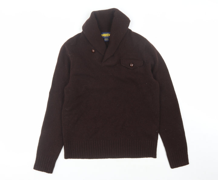 Ralph Lauren Men's Brown Wool Pullover Jumper S