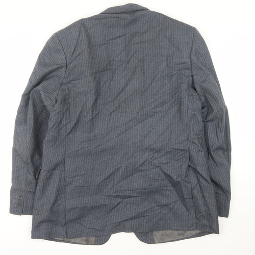 Magee Men's Grey Striped Wool Blazer Jacket 44R