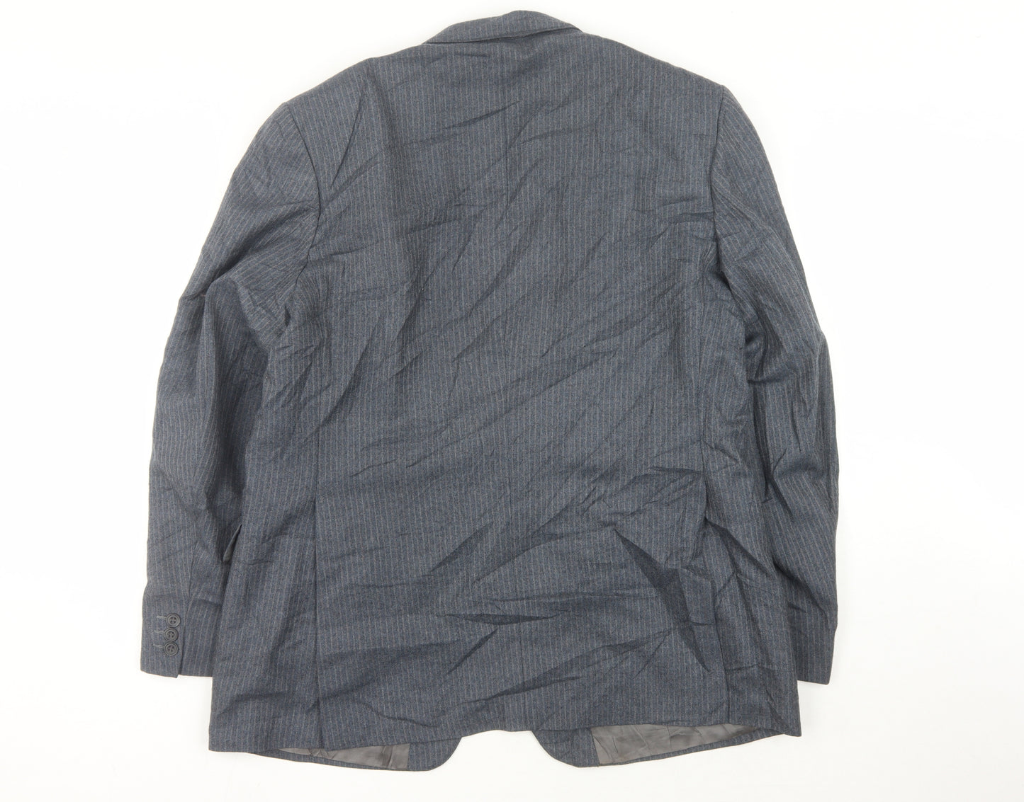 Magee Men's Grey Striped Wool Blazer Jacket 44R