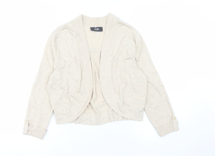 Wallis Women's Beige Open Front Cardigan, Size S