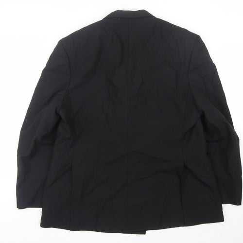 Aquascutum Men's Black Wool Tuxedo Blazer 46S - Formal Elegance