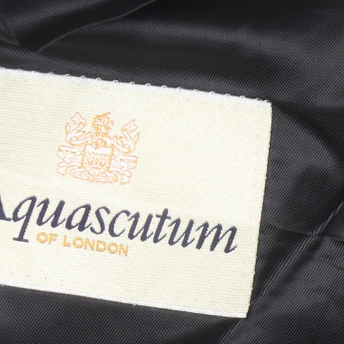 Aquascutum Men's Black Wool Tuxedo Blazer 46S - Formal Elegance