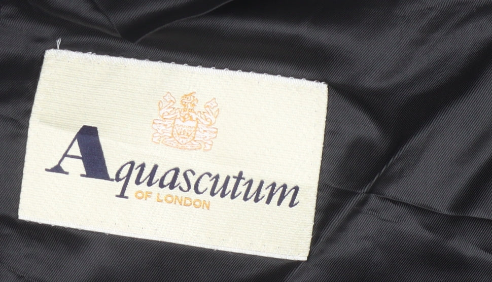 Aquascutum Men's Black Wool Tuxedo Blazer 46S - Formal Elegance