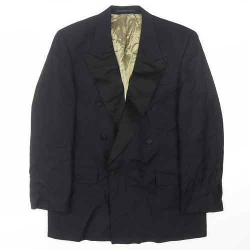 Van Gils Men's Black 40R Double-Breasted Tuxedo Blazer