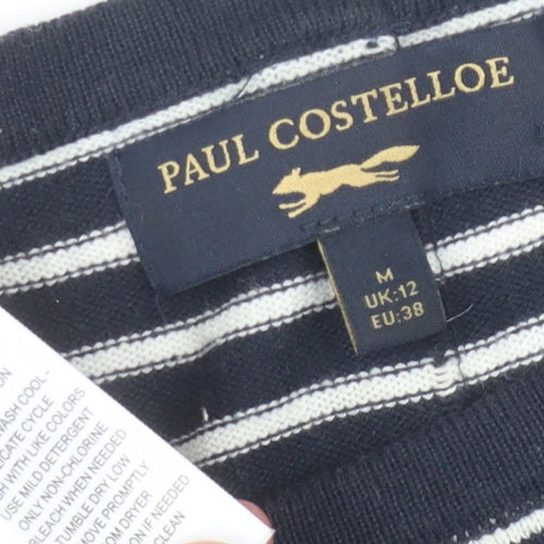 Paul Costelloe Women’s Blue Striped Pullover Jumper, M
