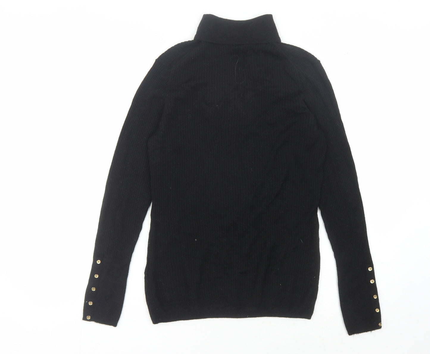 Hobbs Women's Black Roll Neck Merino Pullover Jumper L