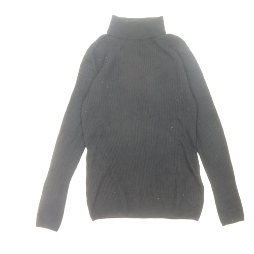 Hobbs Women's Black Roll Neck Merino Pullover Jumper L