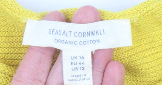 Seasalt Cornwall Women's Yellow Pullover Jumper Size 16