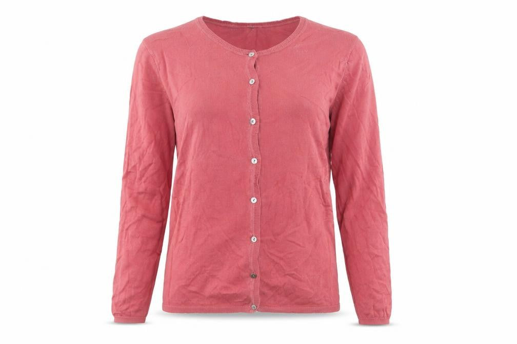 Front view of Racing Green Women's Red Cardigan, size 10