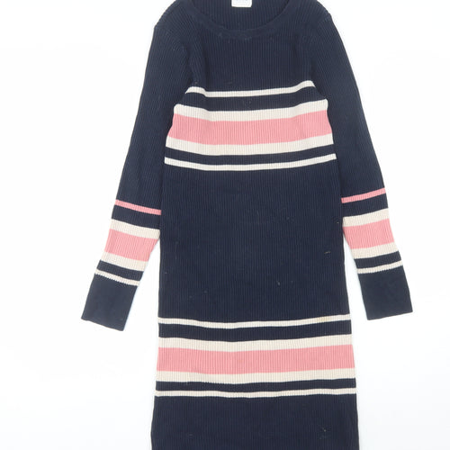 Vila Women's Multicoloured Striped Jumper Dress, M