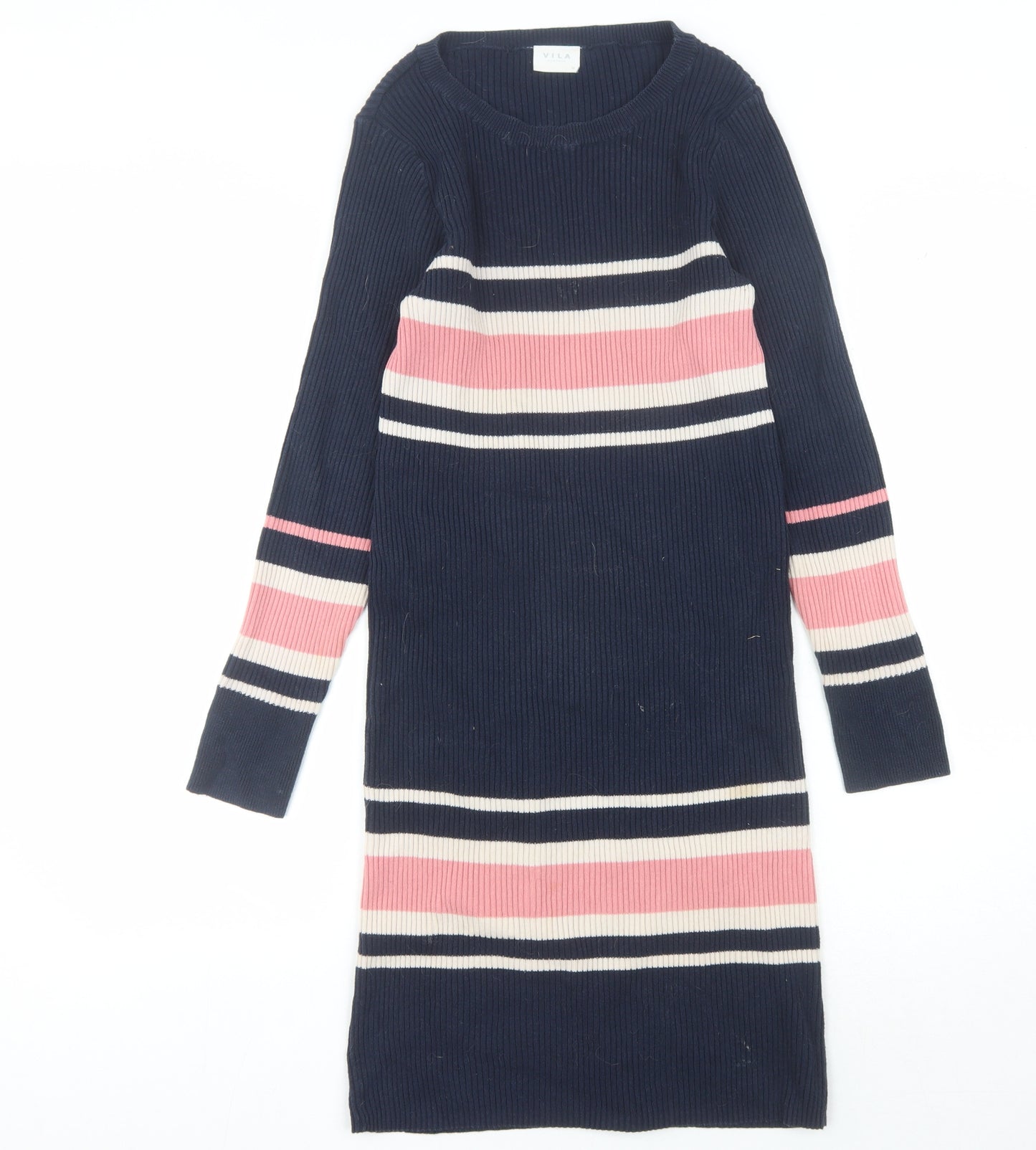 Vila Women's Multicoloured Striped Jumper Dress, M