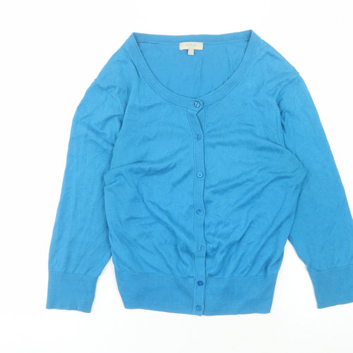 Hobbs Women's Blue Cotton Cardigan Size 12