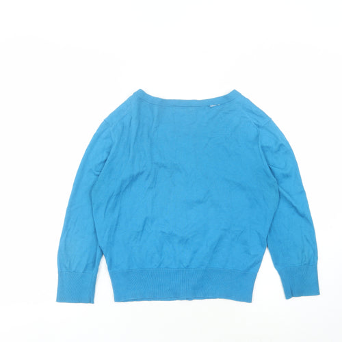 Hobbs Women's Blue Cotton Cardigan Size 12