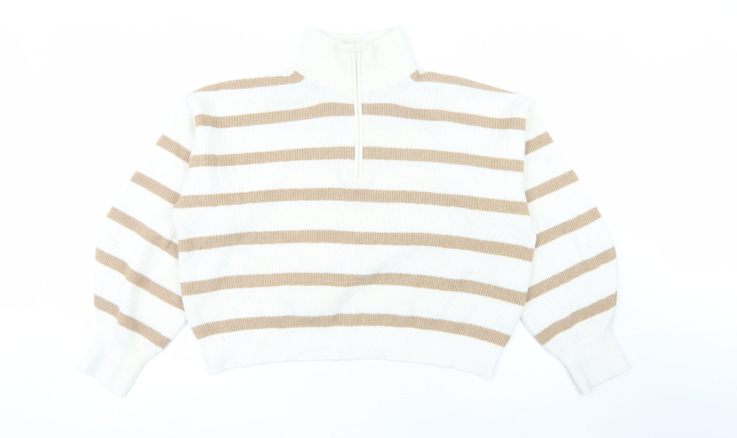 French Connection Women's Striped High Neck Jumper M