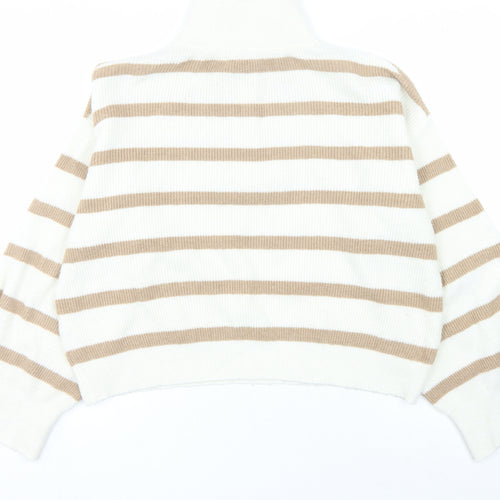 French Connection Women's Striped High Neck Jumper M