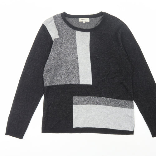 Bassini Women's Black Geometric Knit Jumper L